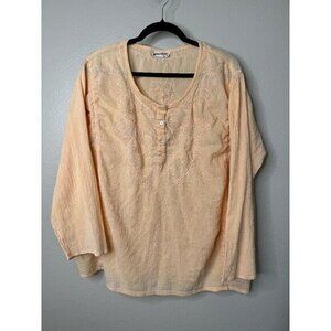 Kaktus Women's Peach Long Sleeve Blouse, long‎ sleeve blouse, peach shirt
